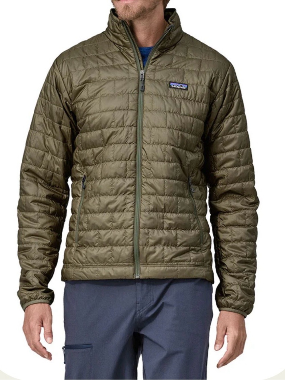 Patagonia Olive Green Quilted Puffer Jacket